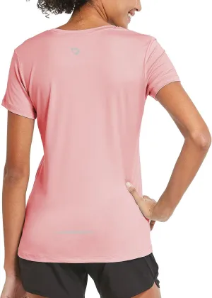 baleaf Women's Short Sleeve Running Workout Shirts Athletic Tops Lightweight Quick Dry Training Yoga Crewneck