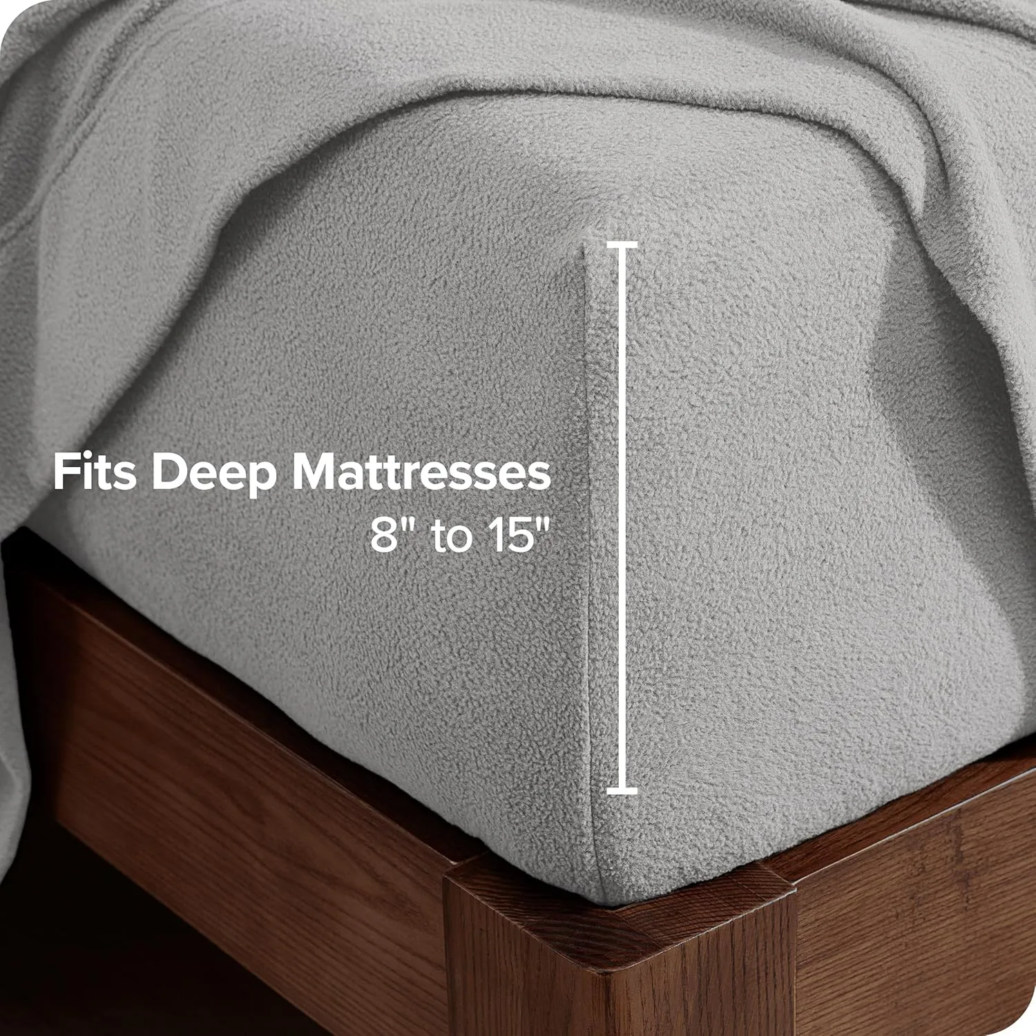 Bare Home Super Soft Fleece Sheet Set - Queen Size - Extra Plush Polar Fleece, No-Pilling Bed Sheets - All Season Cozy Warmth (Queen, Light Grey)