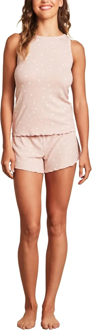 Barefoot Dreams Womens Ultra Soft Rib Short and Tank Set