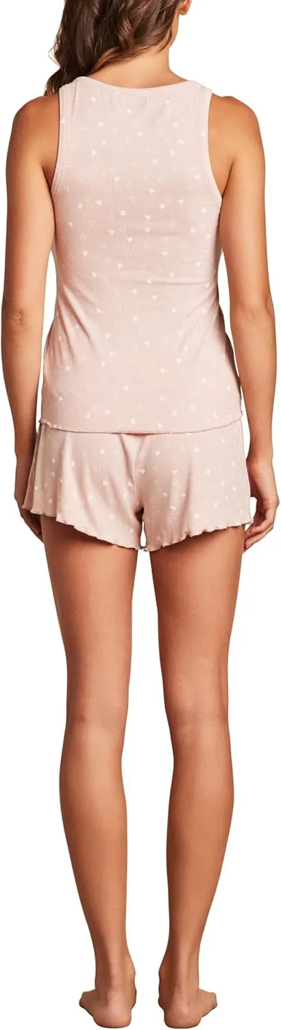 Barefoot Dreams Womens Ultra Soft Rib Short and Tank Set