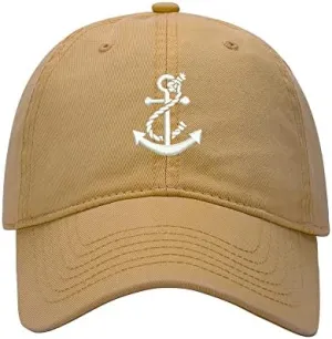 Baseball Cap Men Boat Anchor Embroidered Washed Cotton Dad Hat Baseball Caps