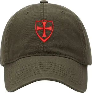 Baseball Cap Men Maltese Cross with Shield Embroidered Washed Cotton Dad Hat Baseball Caps