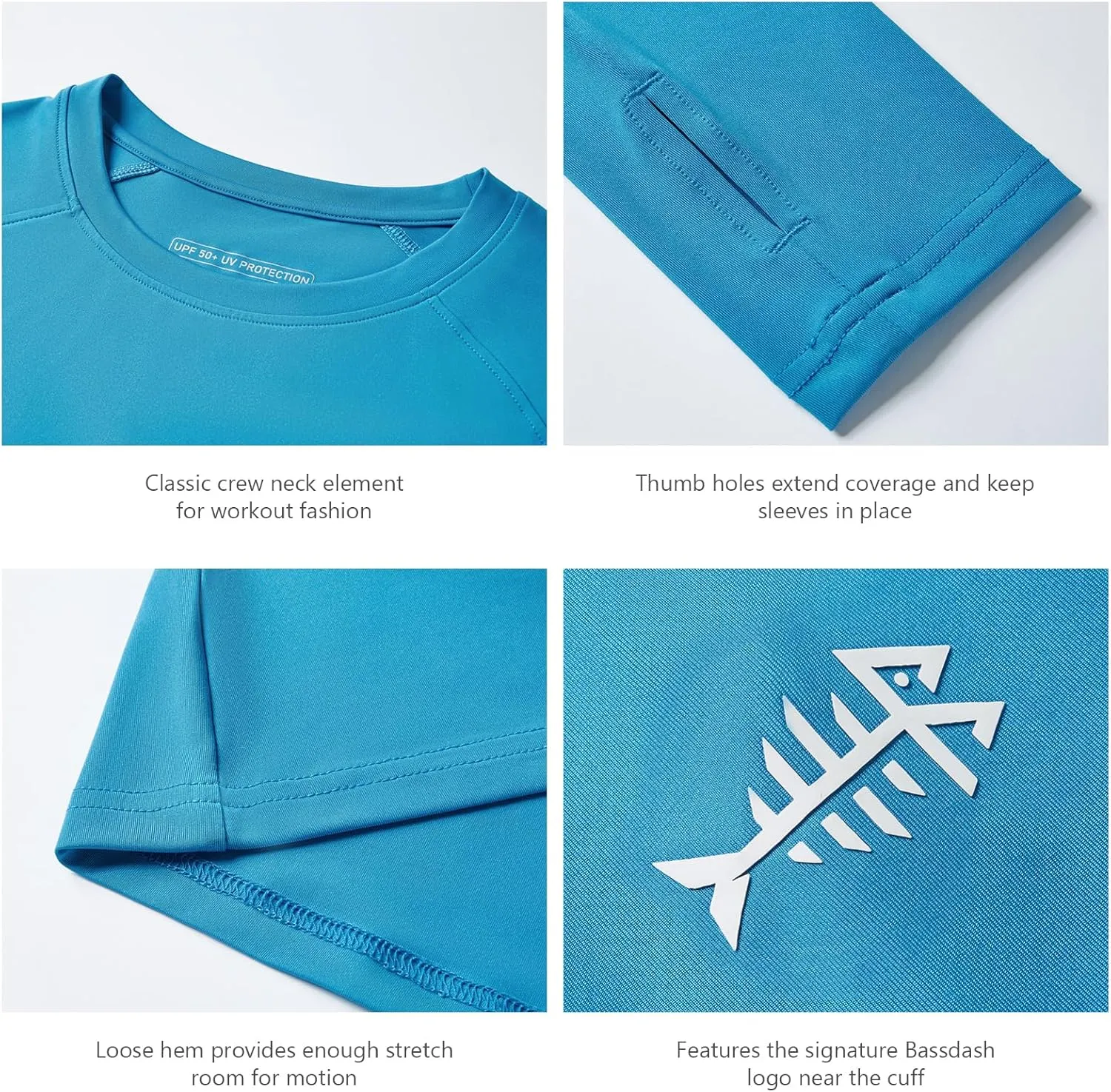BASSDASH Women’s UPF 50  UV Sun Protection T-Shirt Long Sleeve Fishing Hiking Performance Shirts