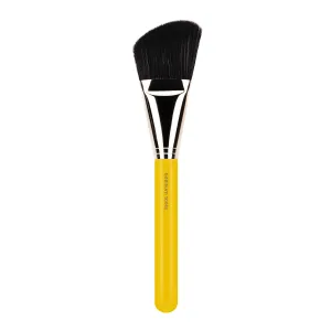 Bdellium Tools Professional Makeup Brush - Studio Series 990 Angled Face - With Soft Synthetic and Natural Mixed Fibers, For Whisking Powder and Brushing off Excess (Yellow, 1pc)