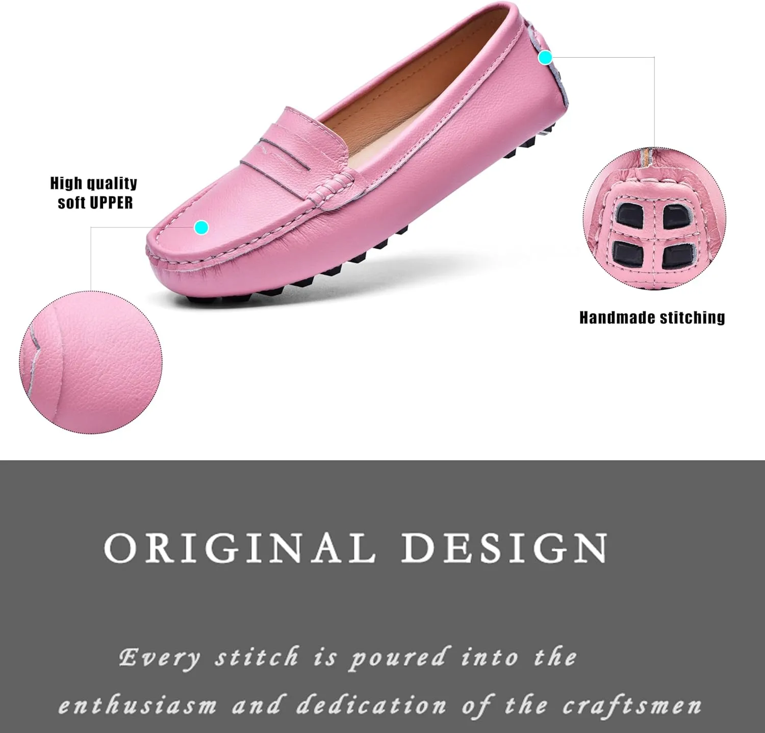 BEAUSEEN Women's Genuine Leather Penny Loafers Classic Driving Moccasins Casual Slip On Comfort Women Loafer Shoes