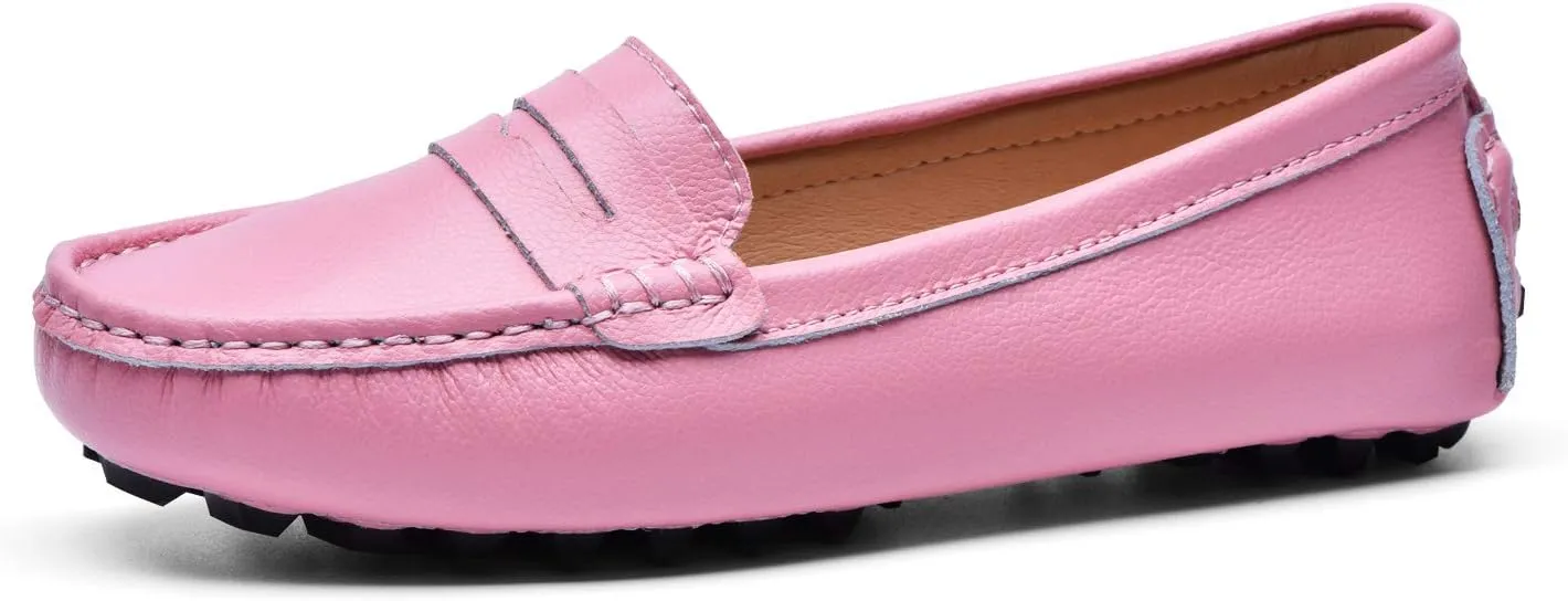 BEAUSEEN Women's Genuine Leather Penny Loafers Classic Driving Moccasins Casual Slip On Comfort Women Loafer Shoes