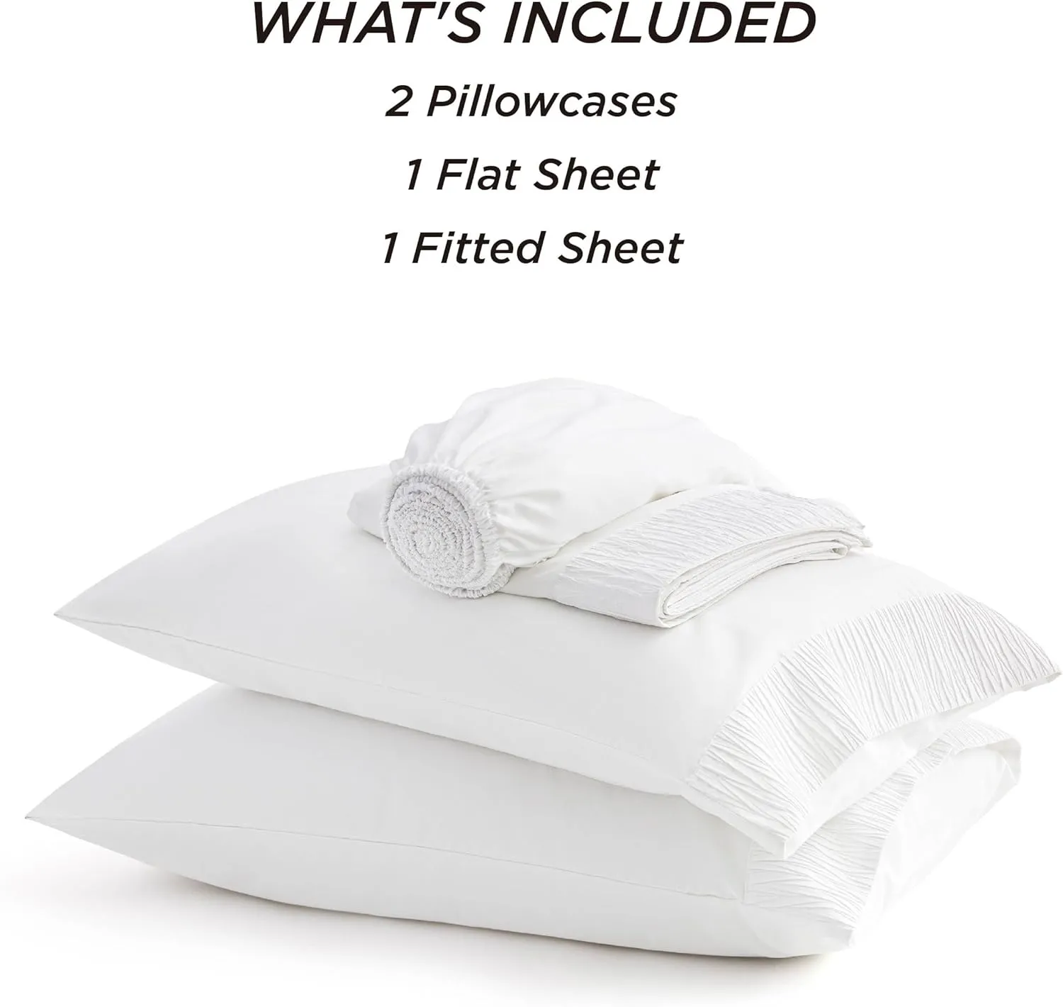 Bedsure Queen Sheet Set - 4 Pieces Soft Queen Size Sheets - Breathable & Cooling - Hotel Luxury - Easy Care Polyester Microfiber Bedding for Women, Men, Bright White