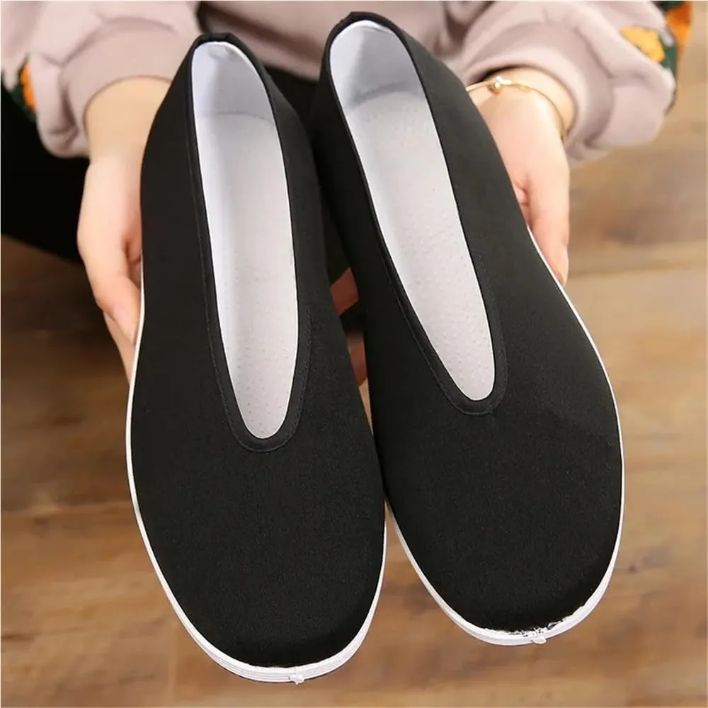 Beijing Cloth Shoes for Men Lightweight Anti-Slip Soft Bottom Breathable Slip-On Casual Shoes