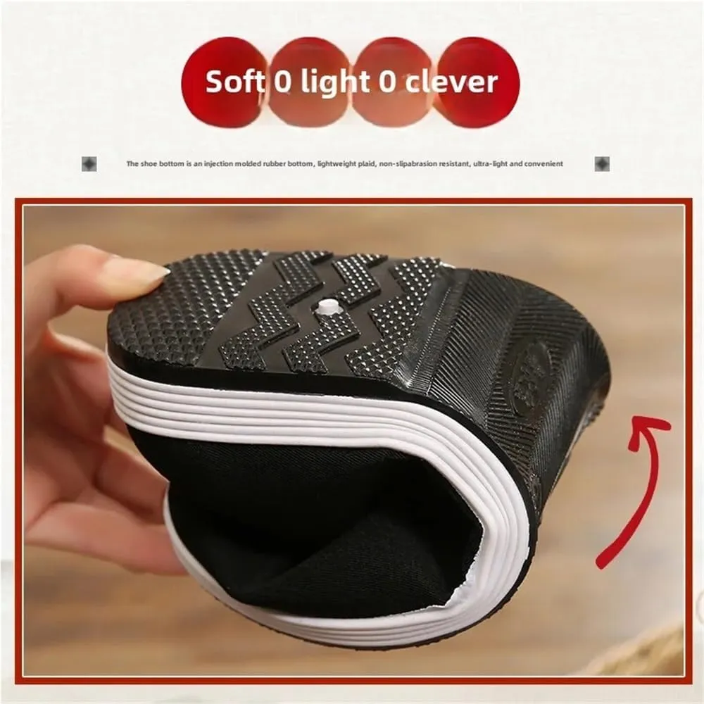Beijing Cloth Shoes for Men Lightweight Anti-Slip Soft Bottom Breathable Slip-On Casual Shoes