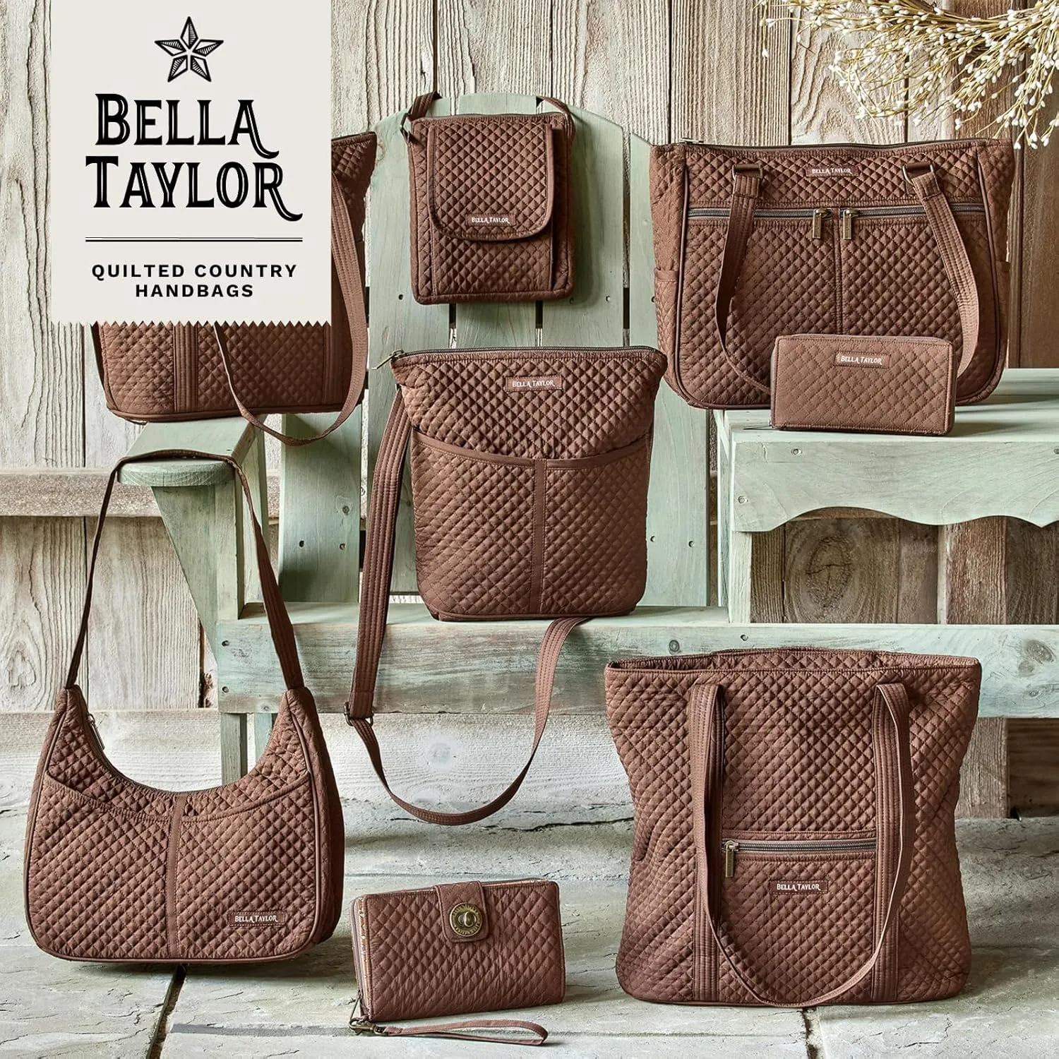 Bella Taylor Large Tote | Lightweight Quilted Fabric Tote Bags for Women