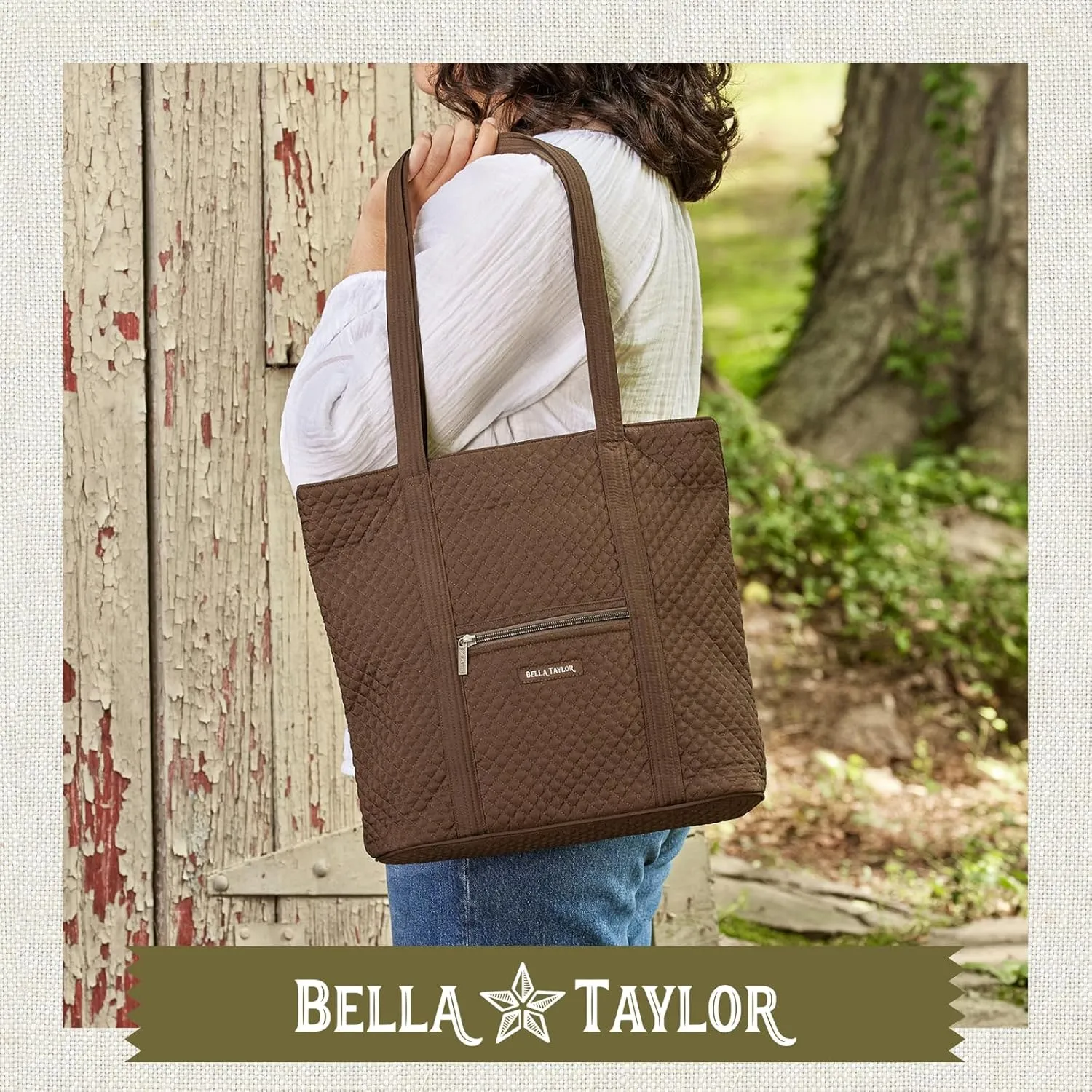 Bella Taylor Large Tote | Lightweight Quilted Fabric Tote Bags for Women