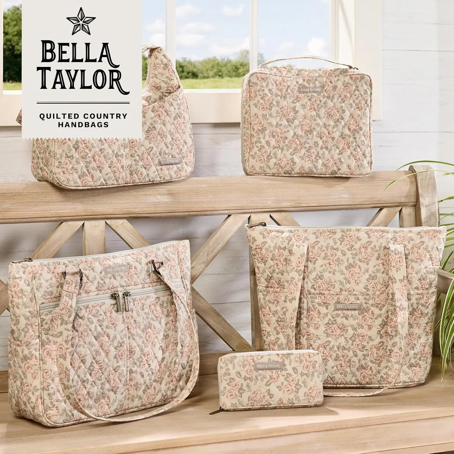 Bella Taylor Small Tote | Lightweight Quilted Fabric Purses for Women
