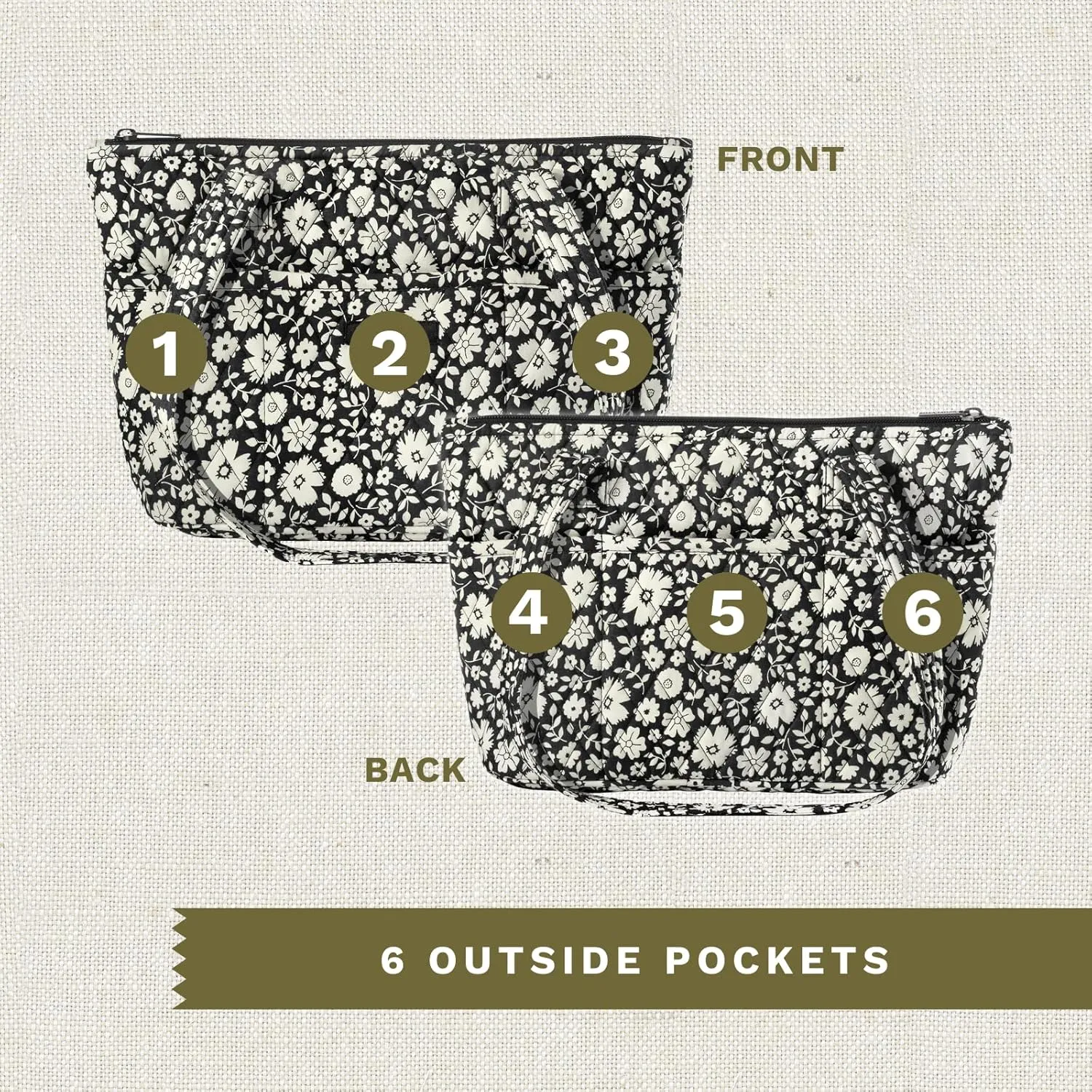 Bella Taylor Small Tote | Lightweight Quilted Fabric Purses for Women