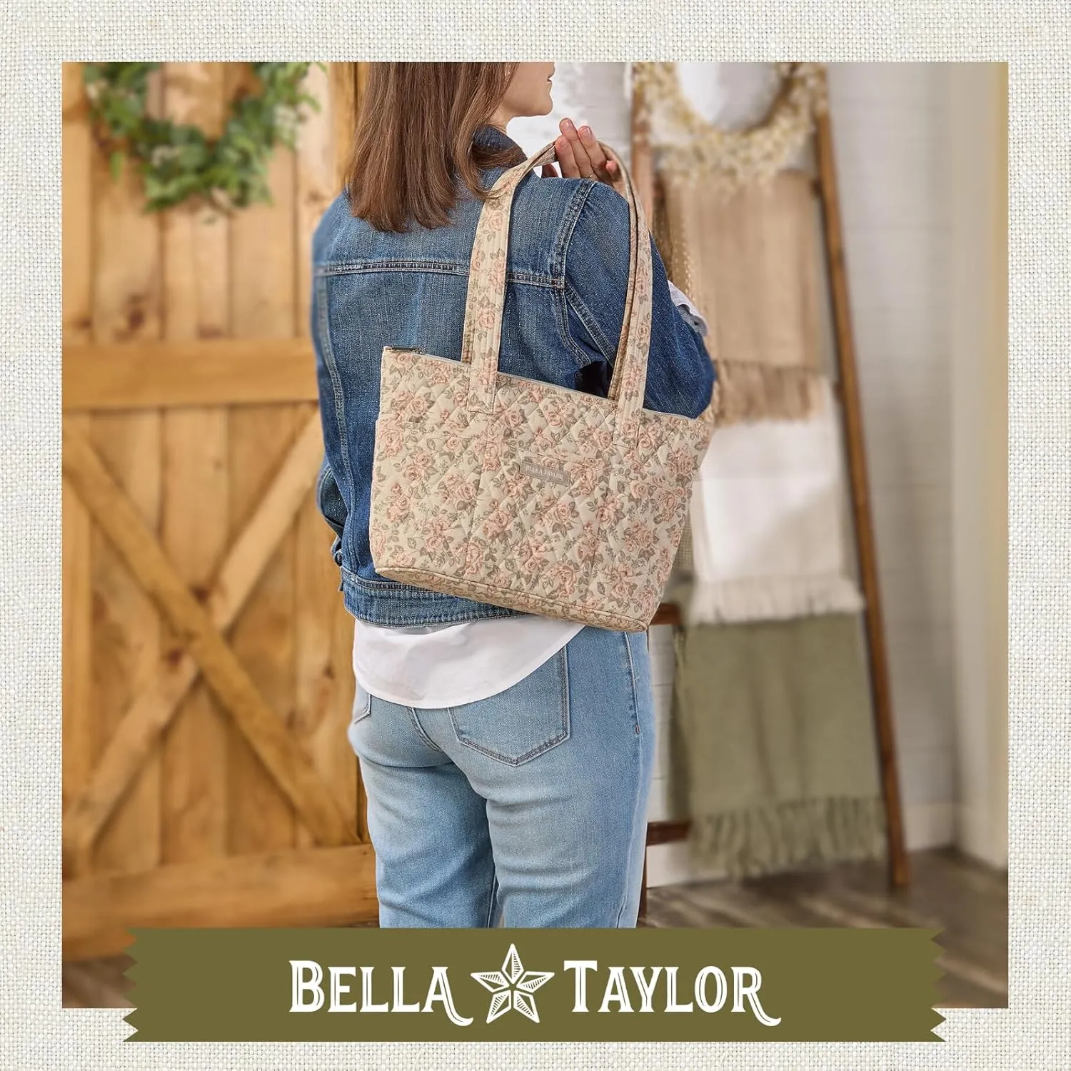 Bella Taylor Small Tote | Lightweight Quilted Fabric Purses for Women