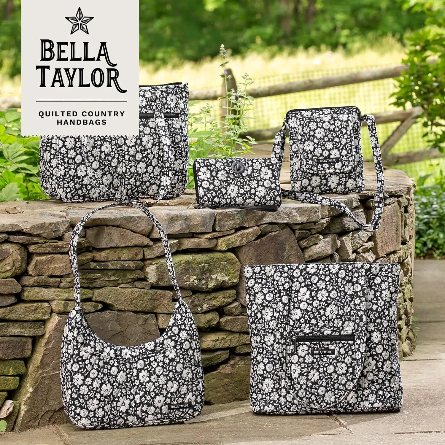 Bella Taylor Small Tote | Lightweight Quilted Fabric Purses for Women