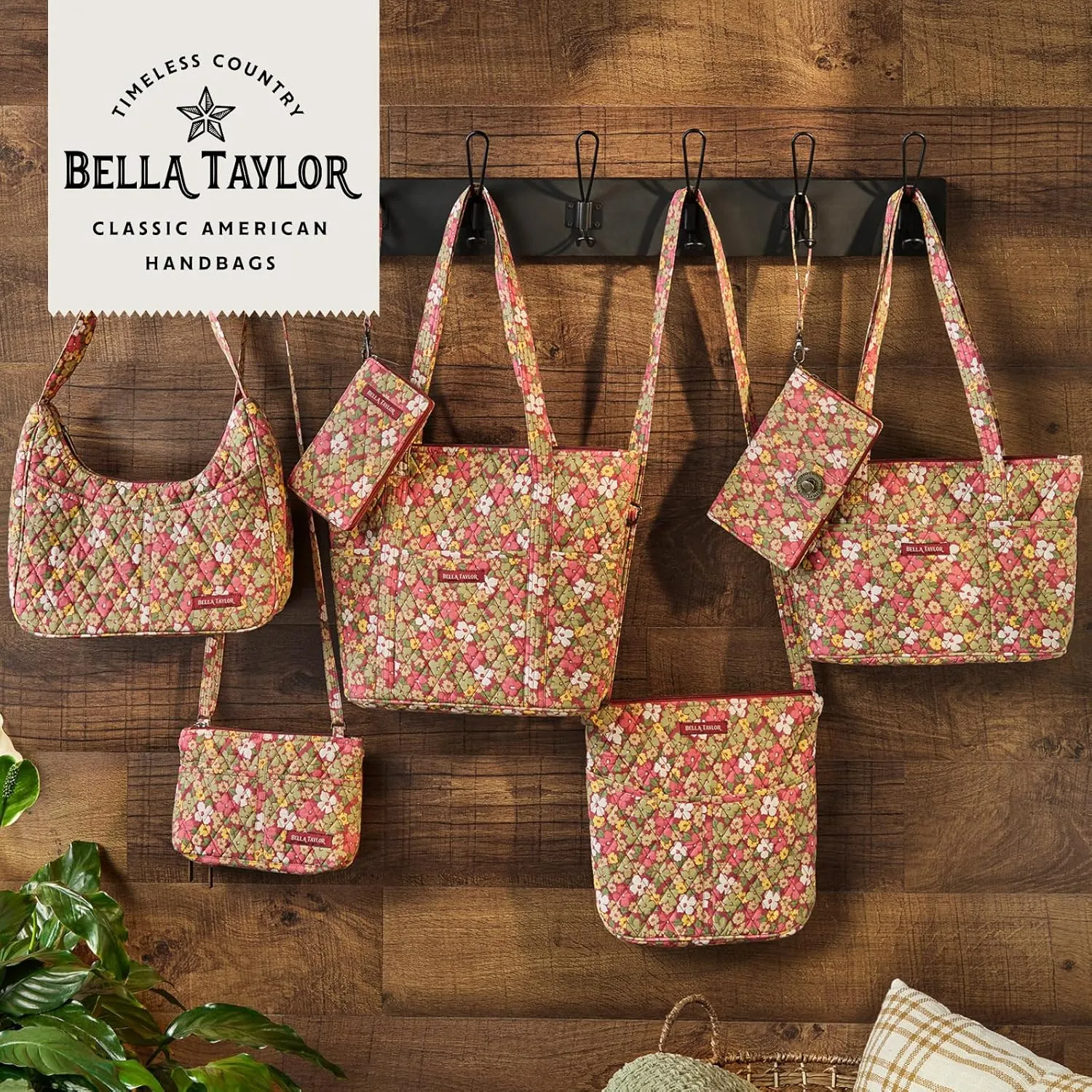 Bella Taylor Small Tote | Lightweight Quilted Fabric Purses for Women