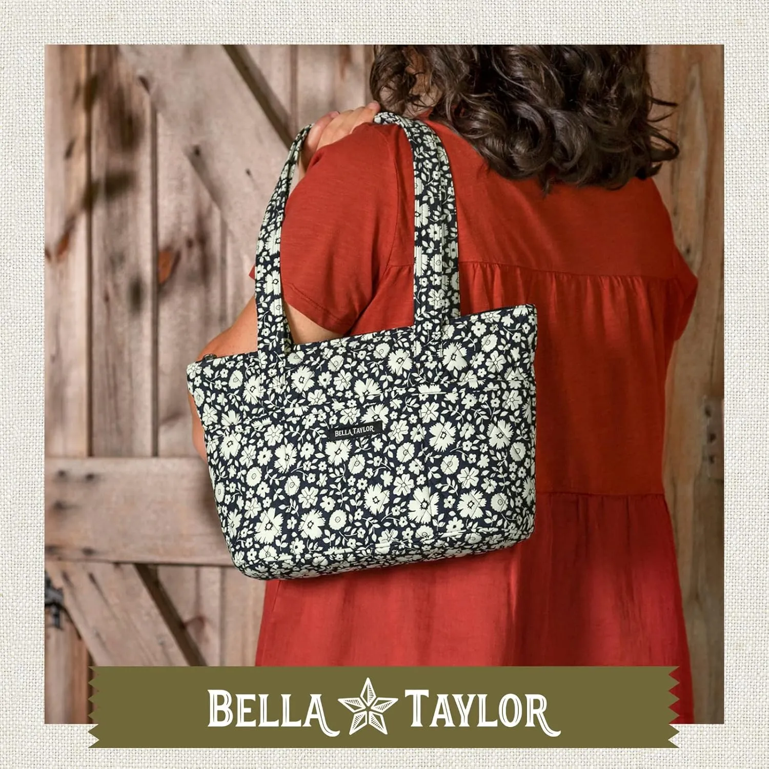 Bella Taylor Small Tote | Lightweight Quilted Fabric Purses for Women