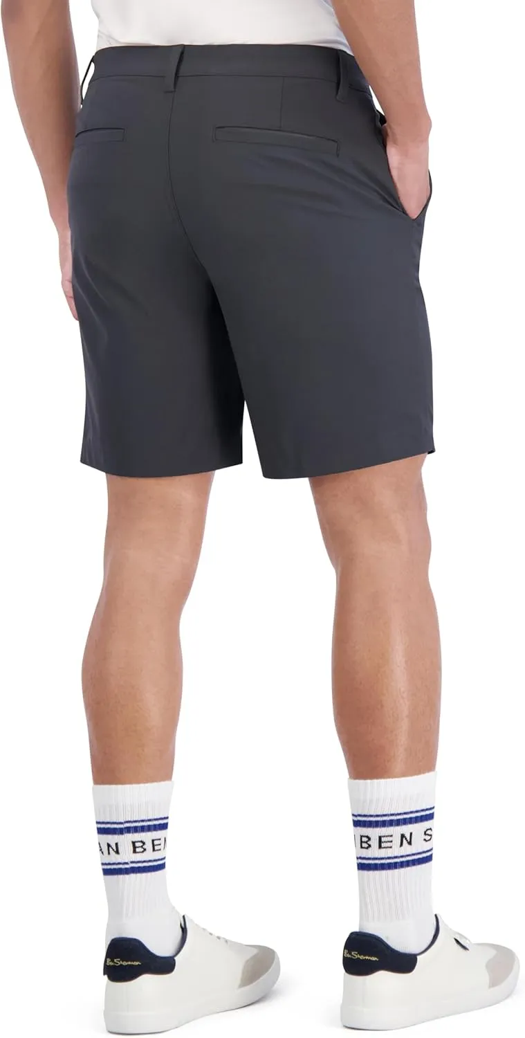 Ben Sherman Men's Golf Four-Way Stretch, Lightweight, Quick-Dry, Breathable, Flat Front Casual Shorts, 8" Inseam