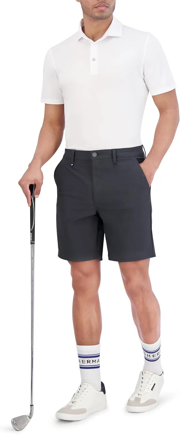 Ben Sherman Men's Golf Four-Way Stretch, Lightweight, Quick-Dry, Breathable, Flat Front Casual Shorts, 8" Inseam