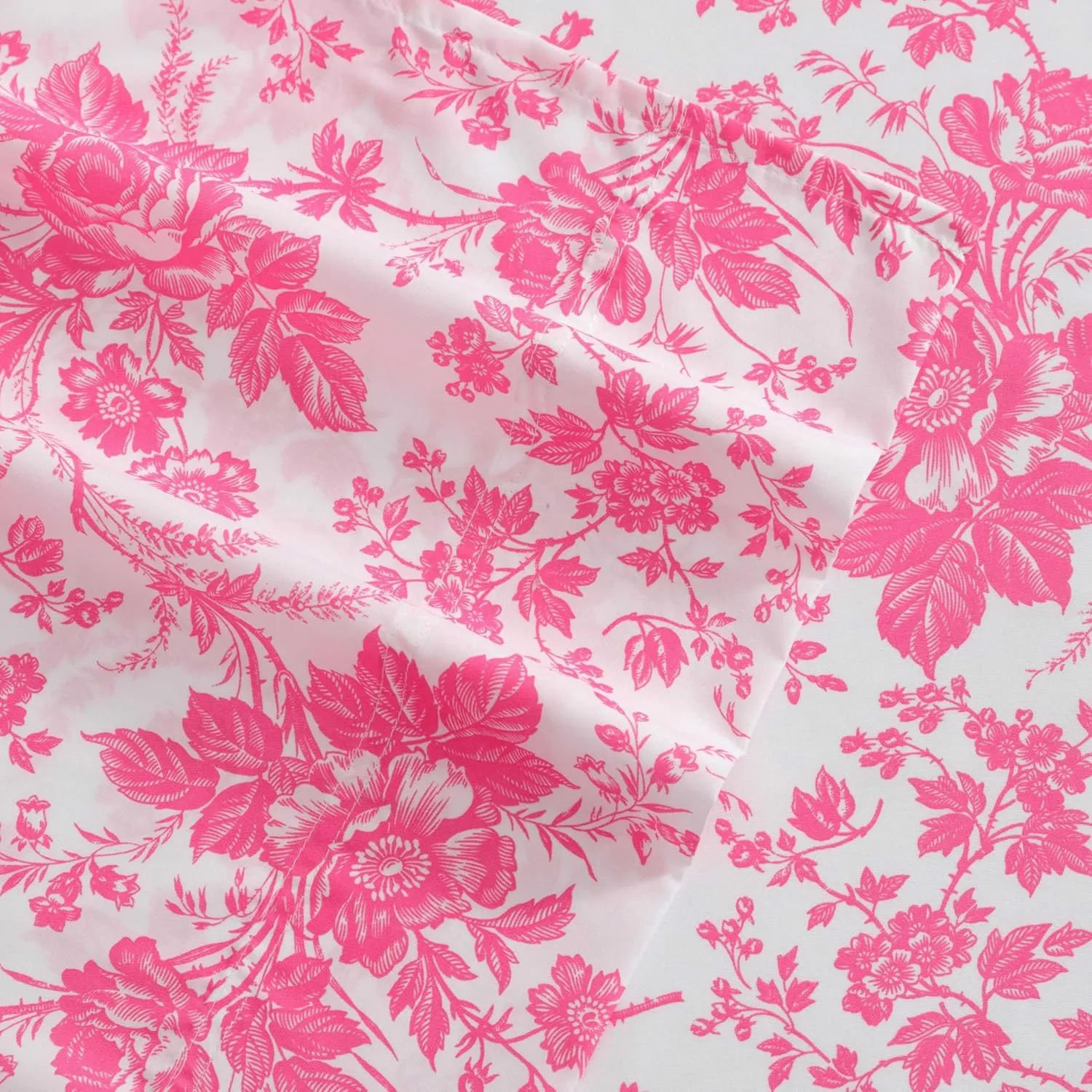 Betsey Johnson - Queen Bed Sheets, Soft & Lightweight Bedding, Fade & Wrinkle Resistant (Betseys Toile Pink, Queen)