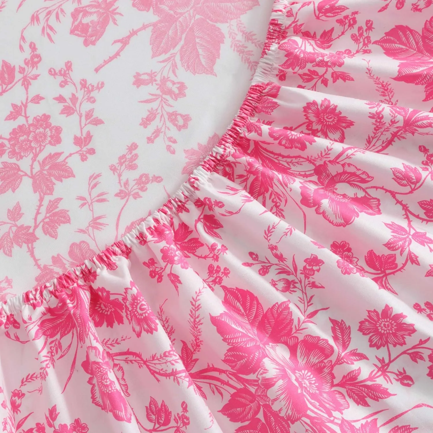 Betsey Johnson - Queen Bed Sheets, Soft & Lightweight Bedding, Fade & Wrinkle Resistant (Betseys Toile Pink, Queen)