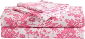 Betsey Johnson - Queen Bed Sheets, Soft & Lightweight Bedding, Fade & Wrinkle Resistant (Betseys Toile Pink, Queen)