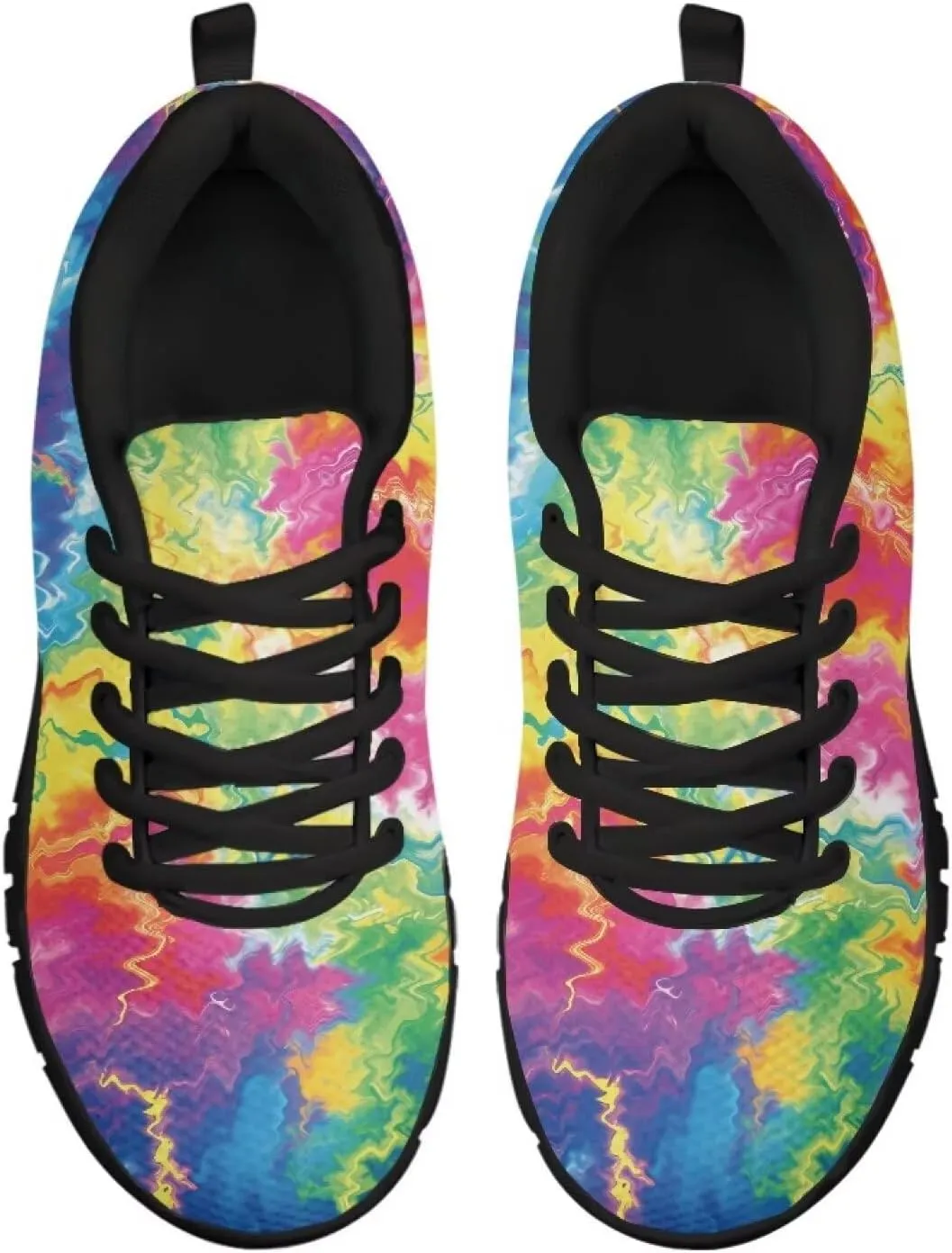 Bigcardesigns Womens Lightweight Athletic Fashion Sneaker Jogging Running Sports Shoes Colorful Floral Design