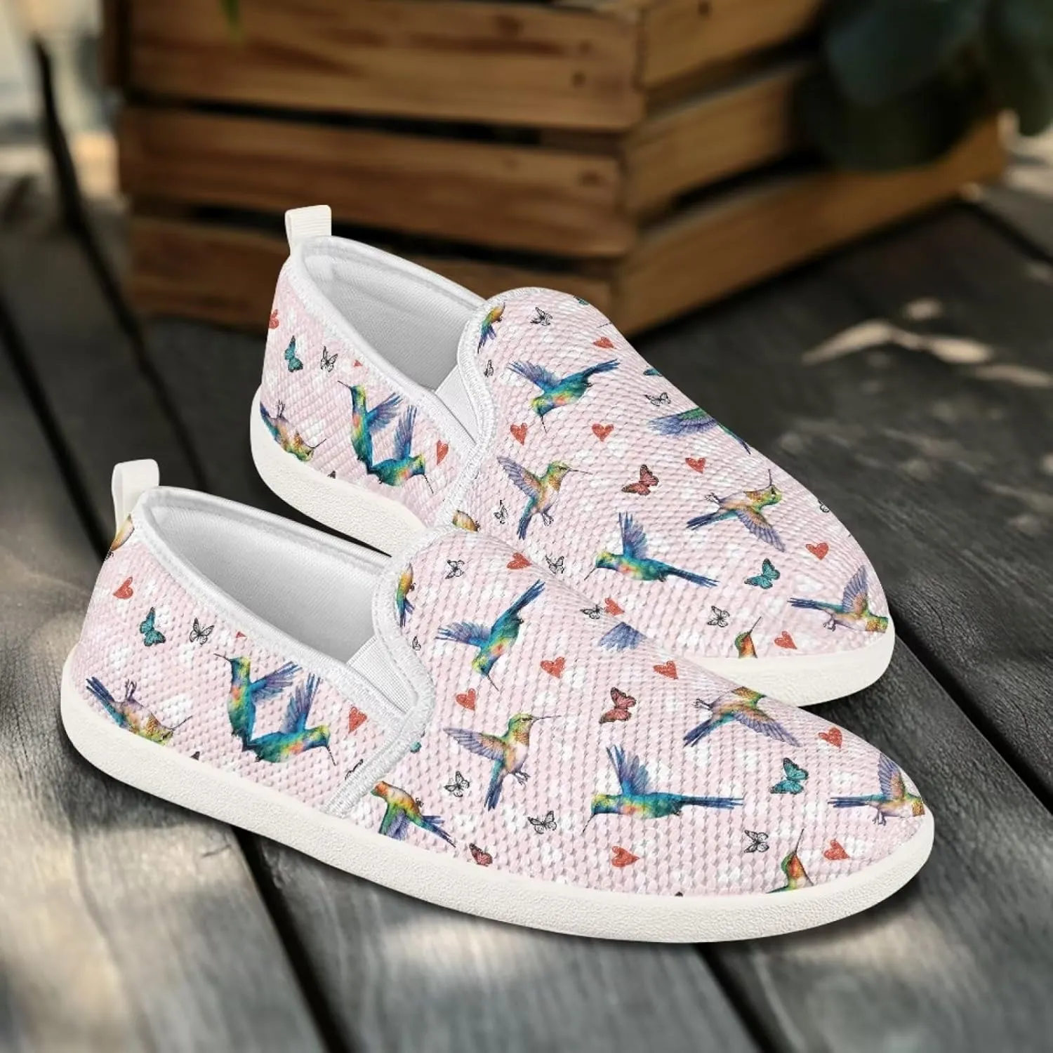 Binienty Women's Breathable Flats Shoes, Soft Slip on Loafers Flats Cozy Lightweight Walking Sneakers US 5.5-10.5