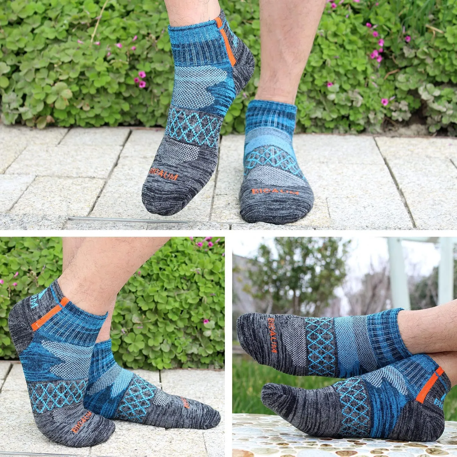 BIOAUM Men's Atheltic Socks Size 10-13 - 6 Pairs Cotton Quarter Socks for Running, Workout, Work