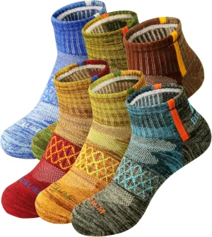 BIOAUM Men's Atheltic Socks Size 10-13 - 6 Pairs Cotton Quarter Socks for Running, Workout, Work
