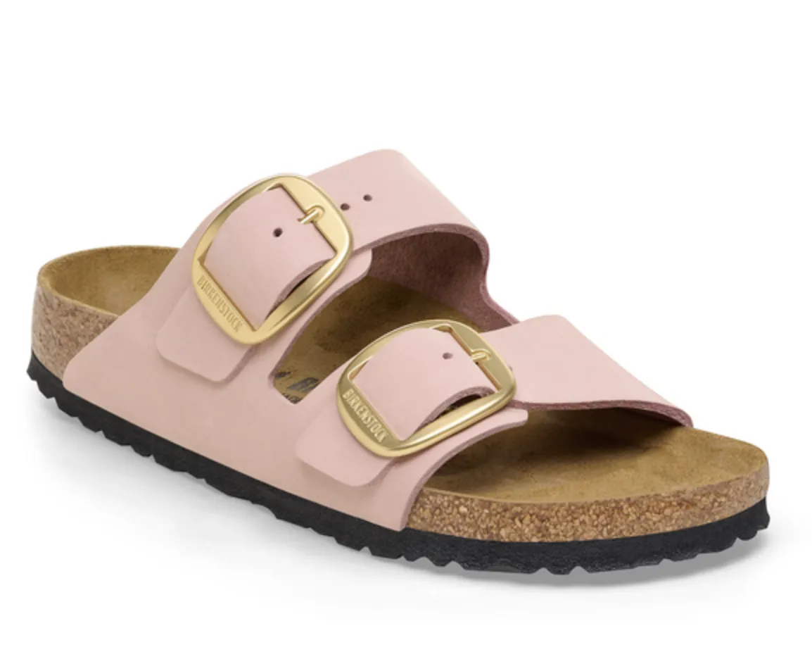 Birkenstock Arizona Big Buckle Nubuck Leather Soft Pink Sandals
