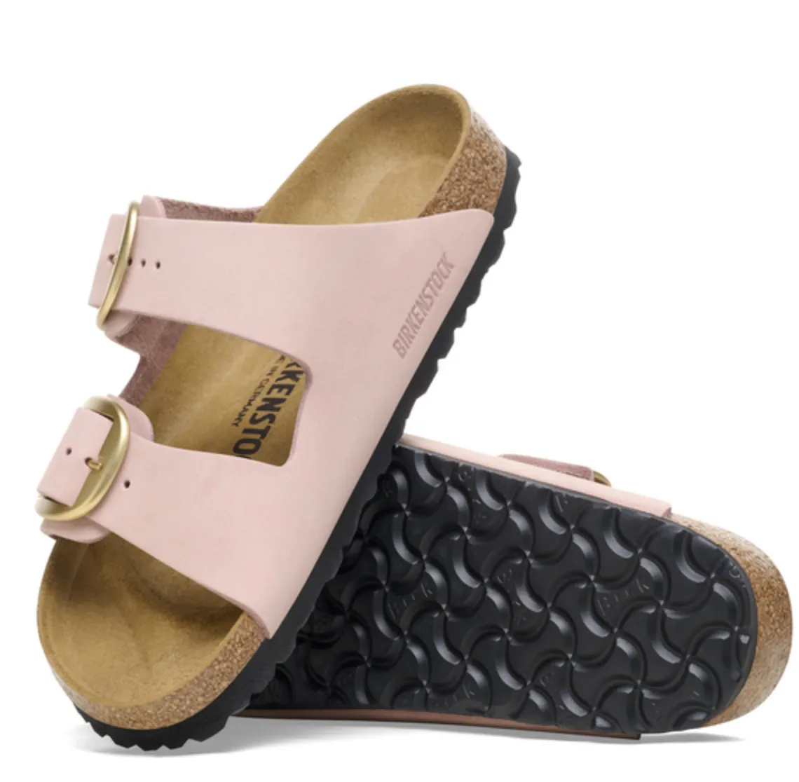 Birkenstock Arizona Big Buckle Nubuck Leather Soft Pink Sandals