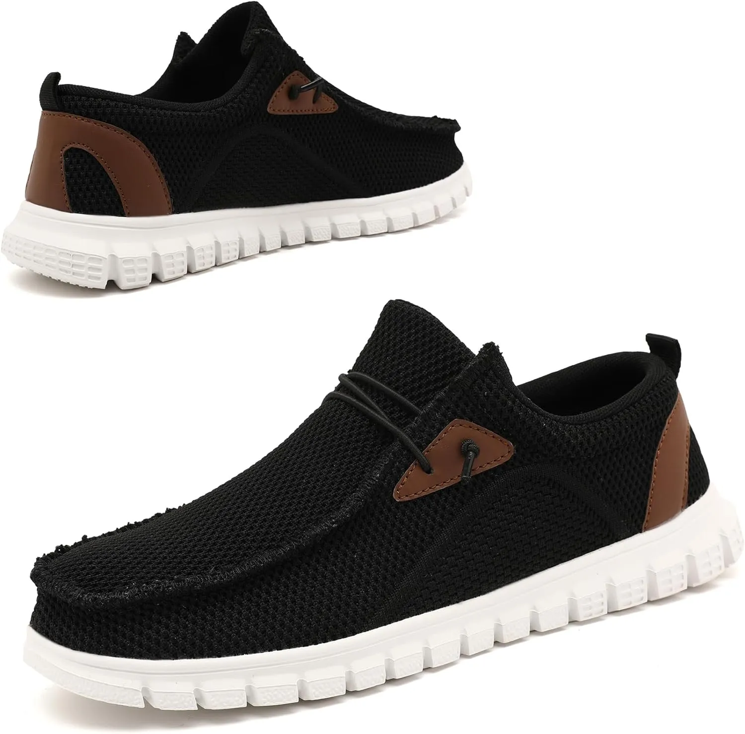 Black Shoes Mens Loafers & Slip-ons|Casual Dress Business Boat Shoes Lightweight Slip on Walking Sneakers Slippers