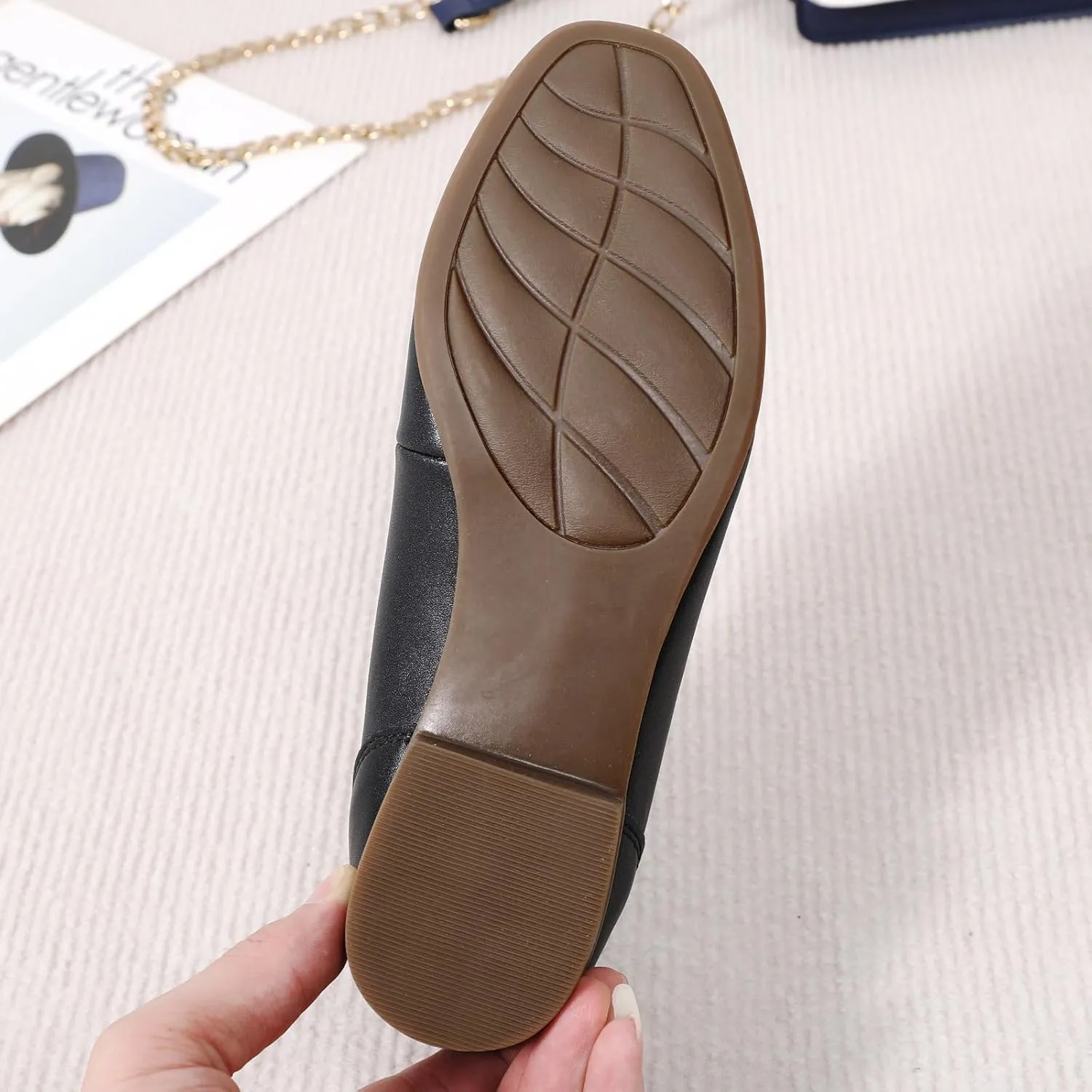 Black Women's Loafers & Slip-ons Flats Penny Round Toe Non-Slip Classic Business Casual Comfortable Dressy Office Work Slip On Shoes