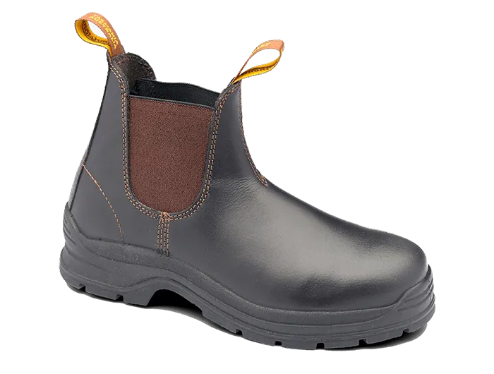 Blundstone Brown Waxy Leather Elastic Sided Safety Boot