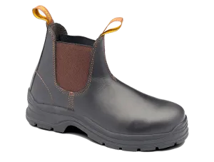 Blundstone Brown Waxy Leather Elastic Sided Safety Boot