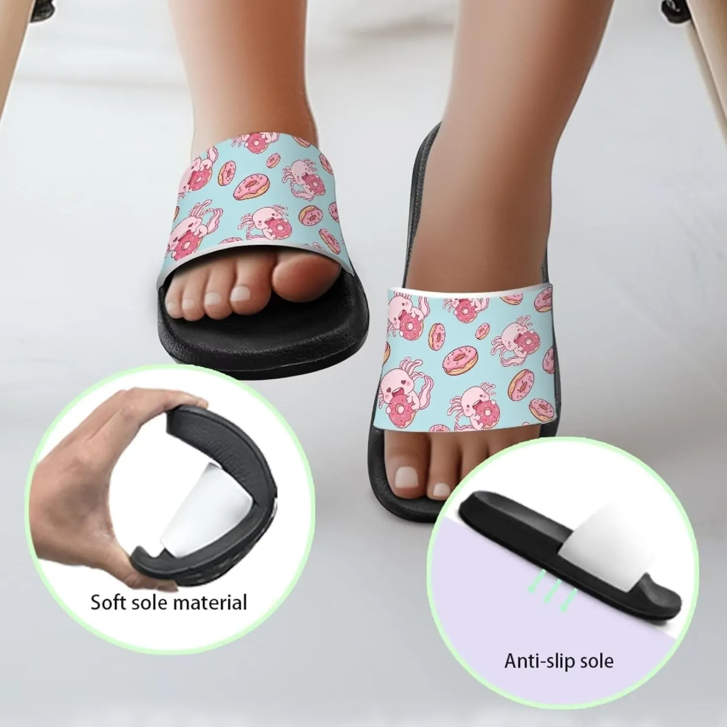 Boys Girls Slip On Slippers Cartoon Open Toe Design Comfortable Living Room Sandals for Beach Days Funny