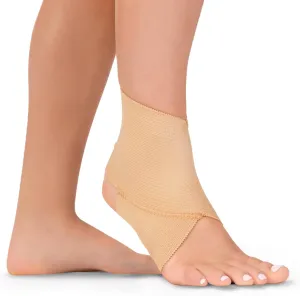 BraceAbility Elastic Ankle Support Brace - Lightweight Slip-on Compression Sleeve for Gymnastics, Dance, Sports, Running, and Sprained Foot Swelling (M)