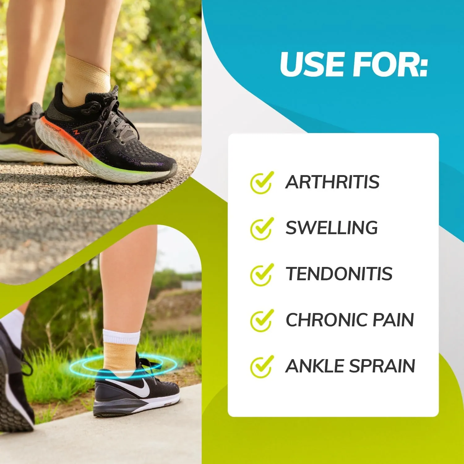 BraceAbility Elastic Ankle Support Brace - Lightweight Slip-on Compression Sleeve for Gymnastics, Dance, Sports, Running, and Sprained Foot Swelling (M)
