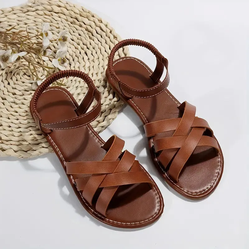 Braided Flat Sandals | PU Leather | Lightweight and Comfortable