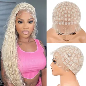 Braided Wig Cap With Baby Hair Crochet Wig Cap For Crochet Braids Hair Glueless Double Full Hd Lace Wig Caps For Black Women (Blonde-123)