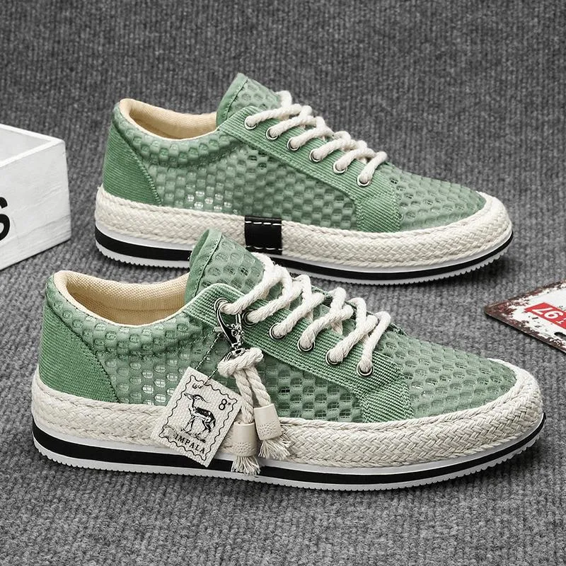 Breathable men's mesh hollow slip-on sneakers