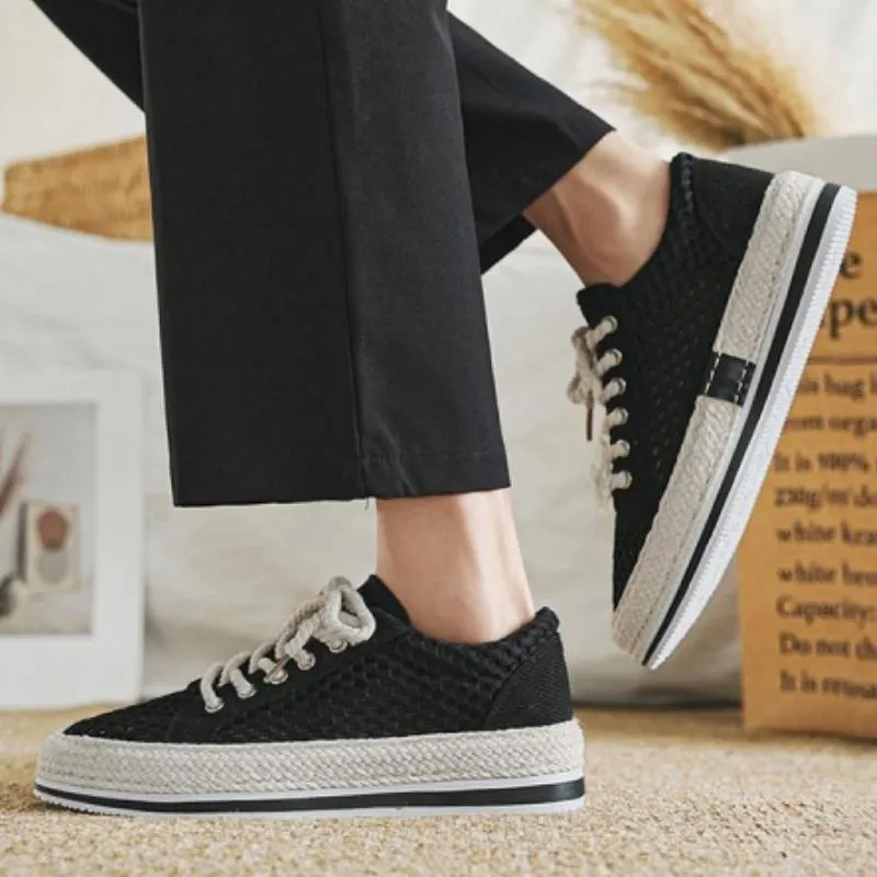Breathable men's mesh hollow slip-on sneakers