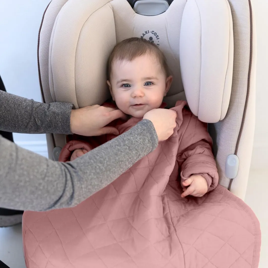 Buckle Me Baby Coziest Car Seat Blanket - Quilted Wearable Blanket with Sleeves - Ultra-Soft & Warm Minky - Jacket Alternative for Kids and Babies