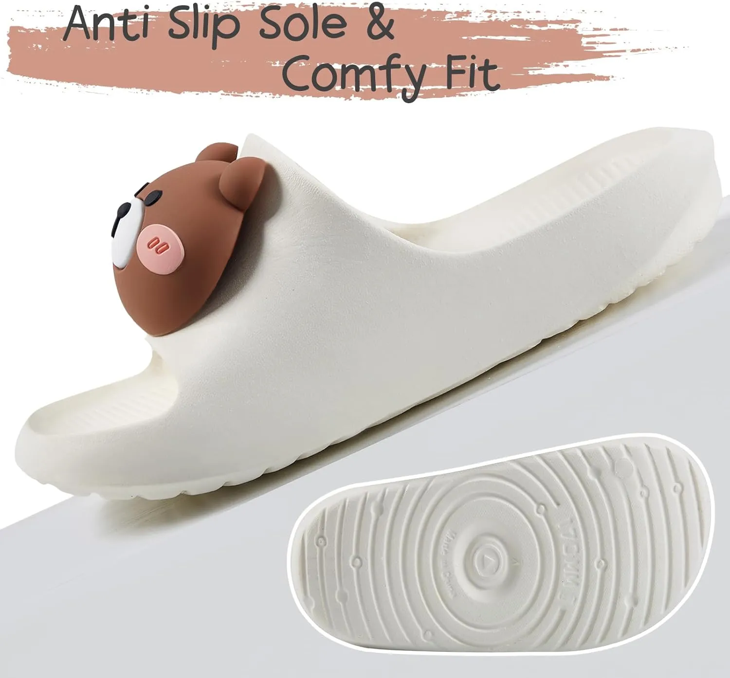 Bunny Toddler Slides Slipper Unisex Child Boys & Girls Slide Sandals for Kids Flip Flops Comfy Shower Slippers Beach Garden Shoes