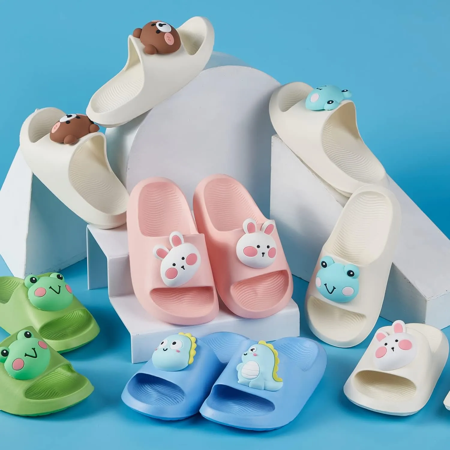 Bunny Toddler Slides Slipper Unisex Child Boys & Girls Slide Sandals for Kids Flip Flops Comfy Shower Slippers Beach Garden Shoes