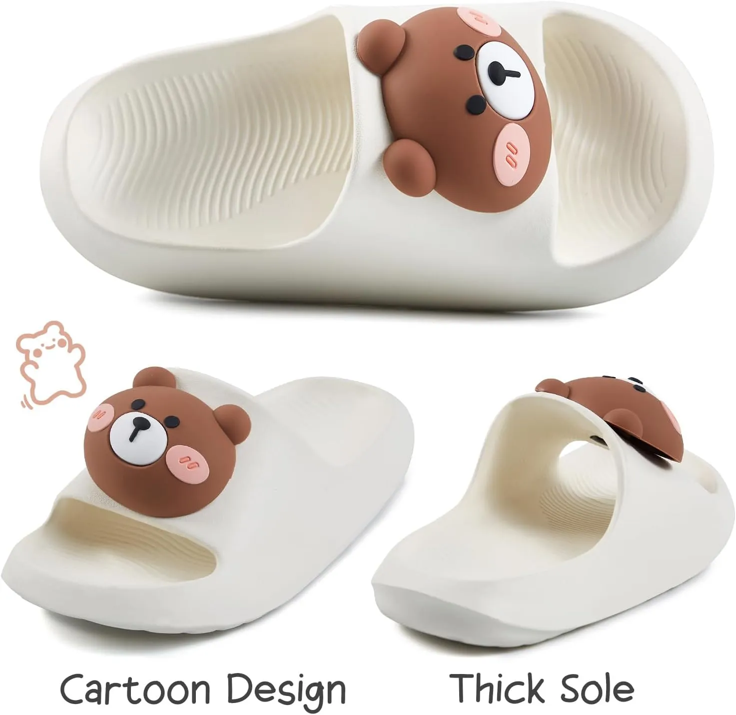 Bunny Toddler Slides Slipper Unisex Child Boys & Girls Slide Sandals for Kids Flip Flops Comfy Shower Slippers Beach Garden Shoes
