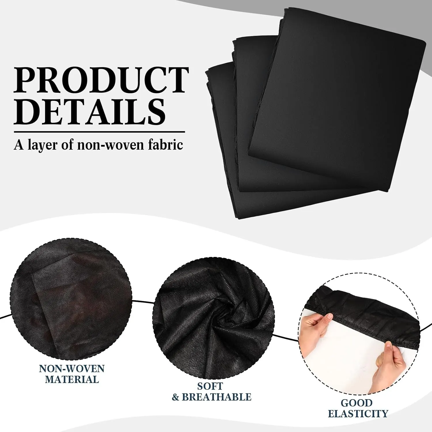Buryeah 50 Pcs Massage Table Sheets Disposable Fitted Bed Sheets Thickened Spa Bed Covers Soft Non Woven Massage Table Cover for Spa Salon Body Facial Beauty, 39 x 87 Inch(Black)