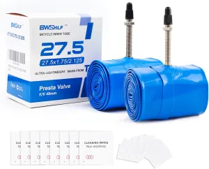 BWSHLF Bike TPU Inner Tube 2pack, 26x1.9/2.3 AV/FV, 27.5/29x1.75/2.125 AV/FV, 700x18C/32C /35C/40C FV, Bicycle TPU Tube Schrader/Presta Valve Ultralight for Mountain/MT/Road/BMX Bike