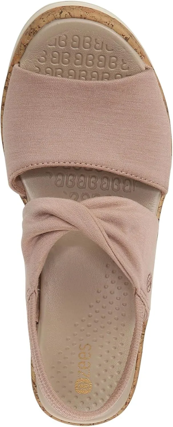 BZees Women's Remix Machine Washable Ankle Strap Wedge Sandal Slide